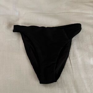 JCrew Black Ribbed High Rise Bikini Bottom size S NWT